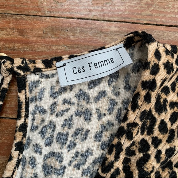 Ces Femme Animal Print Wide Leg Romper Jumpsuit - Picture 8 of 10